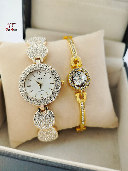 Eyki Circle Ladies Watch + Bracelet