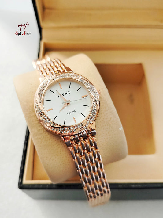 Eyki Crystal Stainless Steel Watch