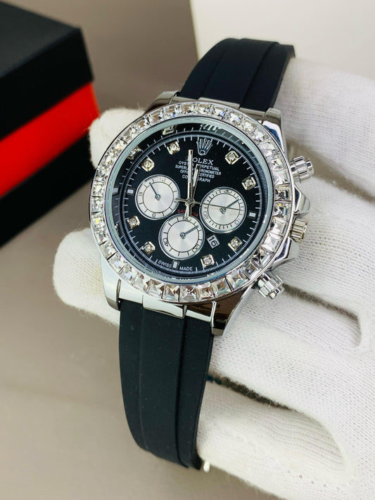 ROLEX SILVER DAYTONA STONE
